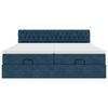 vidaXL Rama ł&oacute;żka otomana z materacami, niebieska, 160x200 cm, aksamit