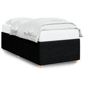 vidaXL Rama ł&oacute;żka bez materaca Czarna 90x190 cm Tkanina