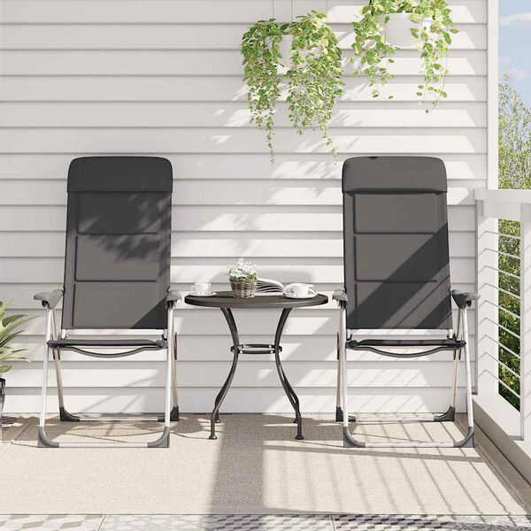 vidaXL Krzesła turystyczne, 2 szt., 58 x 69 x 111 cm, aluminium, szare