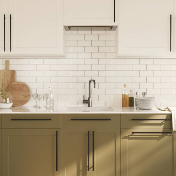 vidaXL Uchwyty do szafek, 5 szt., czarne, 320 mm, stal nierdzewna