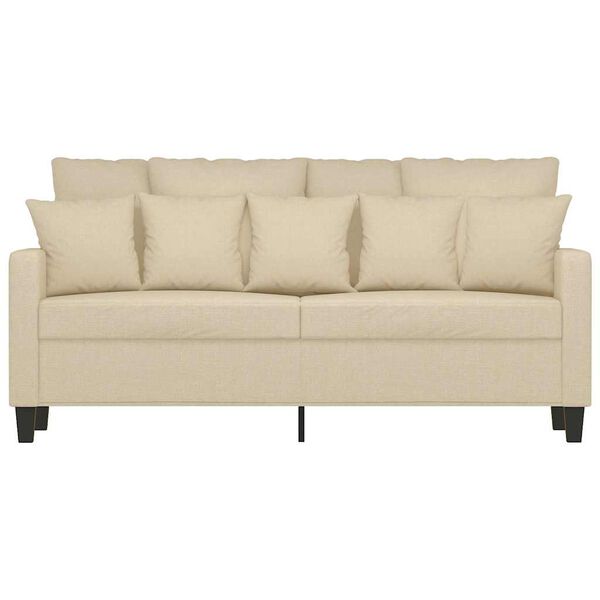 vidaXL 2-osobowa sofa, kremowa, 140 cm, tapicerowana tkaniną