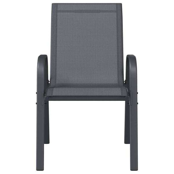 vidaXL Sztaplowane krzesła ogrodowe, 6 szt., szare, tworzywo textilene