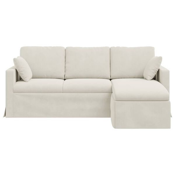 vidaXL Sofa Kremowy 198 x 134 x 80 cm Aksamit
