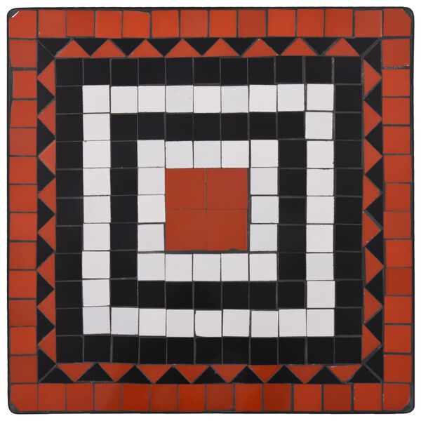 vidaXL 3-cz. zestaw mebli bistro z mozaiką, terrakota i biel, ceramika