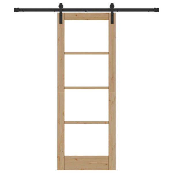 vidaXL Drzwi przesuwne ORKDAL Naturalny i czarny 73,5 x 198,5 cm