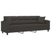 vidaXL 3-osobowa sofa z poduszkami, ciemnoszara, 210 cm, mikrofibra