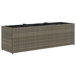 vidaXL Donica ogrodowa z 3 wkładami, szara, 105x30x32 cm, rattan PE