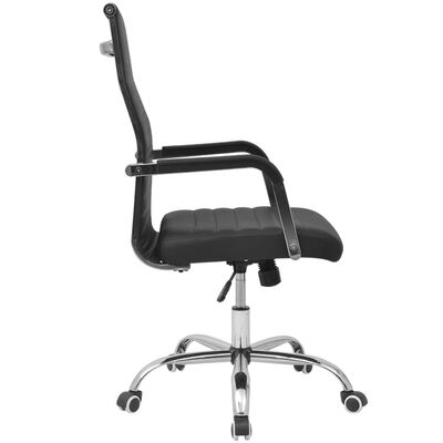 vidaXL Krzesło biurowe, sztuczna skóra, 55 x 63 cm, czarne