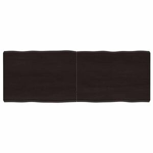 vidaXL Blat, ciemnobrązowy 140x50x(2-6)cm drewno z naturalną krawędzią