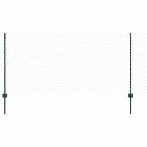 vidaXL Sześciokątne ogrodzenie z słupkiem 100 x 1 m Stal pokryta PVC