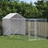 vidaXL Kojec dla psa, z dachem, srebrny, 2x6x2,5 m, stal galwanizowana