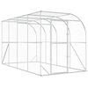 vidaXL Kurnik przy ścianie srebrny 600 x 150 x 215 cm Stal ocynkowana