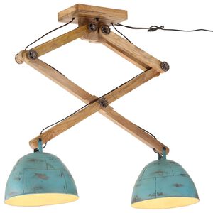 vidaXL Lampa sufitowa, 25 W, postarzany niebieski, 29x18x85 cm, E27