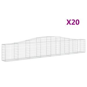 vidaXL Kosze gabionowe, 20 szt, 400x30x60/80 cm, galwanizowane żelazo