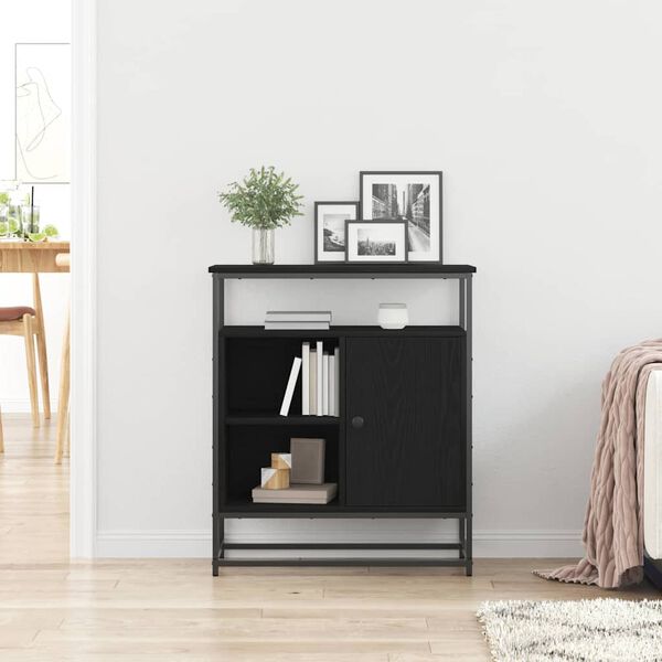 vidaXL Bufet Czarny Dąb 69 x 35 x 80 cm Materiał drewnopochodny