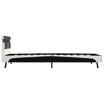 vidaXL Rama łóżka z LED, czarna, sztuczna skóra, 90 x 200 cm