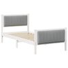vidaXL Rama ł&oacute;żka Biały i jasnoszary 90 x 200 cm Lite drewno sosnowe