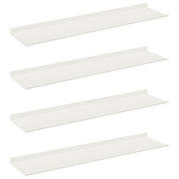vidaXL P&oacute;łka wisząca 4 pcs Biały 80 x 18 x 2,5 cm Stal