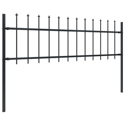 vidaXL Panel ogrodzeniowy z grotami, 1,7 x 0,6 m, czarny