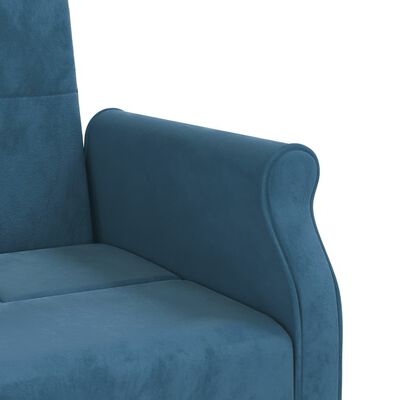 vidaXL Rozkładana kanapa z poduszkami, niebieska, obita aksamitem