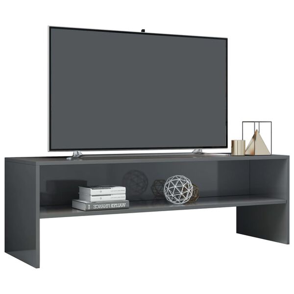 vidaXL Szafka pod TV, szara, wysoki połysk, 120x40x40 cm