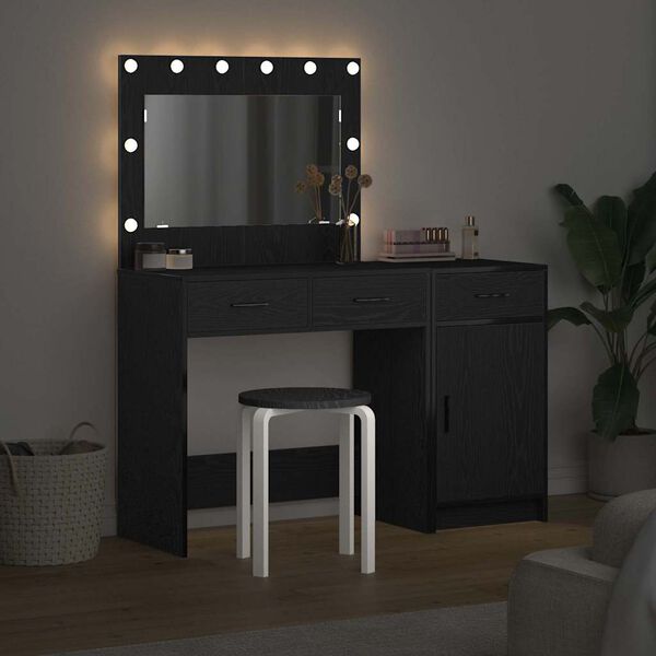 vidaXL Toaletka 2 pcs Czarny 40 x 41 x 75 cm Materiał drewnopochodny