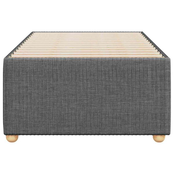 vidaXL Rama łóżka bez materaca, ciemnoszara, 90x200 cm, obita tkaniną