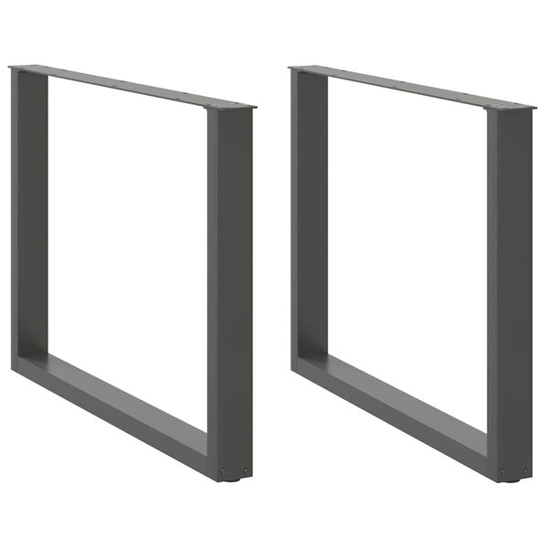 vidaXL Nogi do stołu jadalnego w kształcie litery U 2 szt. Antracyt 100x(72-73) cm Stal