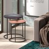 Rousseau Zestaw 2 stolik&oacute;w bocznych Livios, metal, szary i miedziany