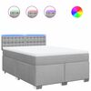 vidaXL Łóżko kontynentalne z materacem, jasnoszare, tkanina, 140x190cm