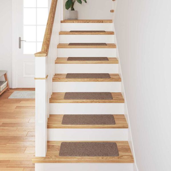 vidaXL Mats antypoślizgowe na schody 15 pcs Brązowy 60 x 25 cm PP