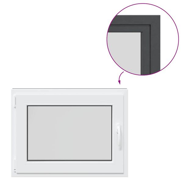 vidaXL Okno piwniczne "RISOR" 80x50 cm uchylno-rozwierne DIN lewe antracytowe