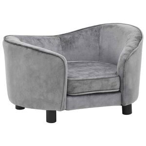 vidaXL Sofa dla psa, szara, 69x49x40 cm, pluszowa