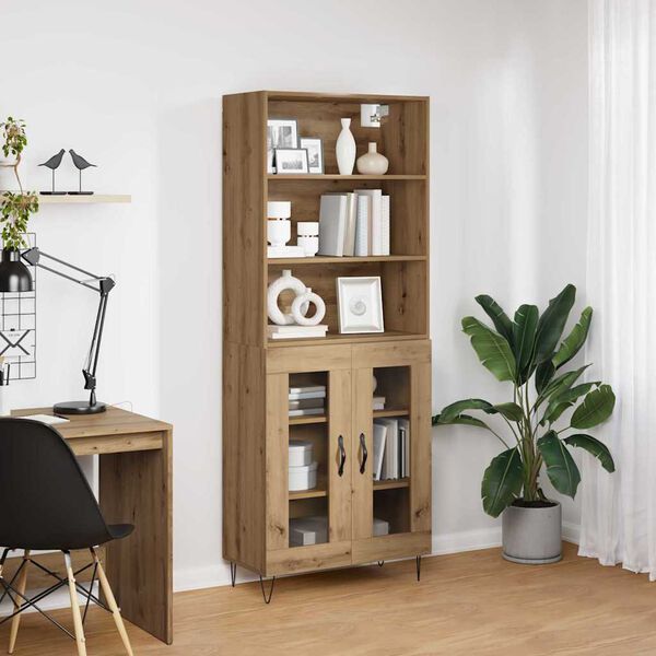 vidaXL Highboard 2 pcs Dąb rzemieślniczy Materiał drewnopochodny
