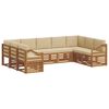 vidaXL Zestaw sofy narożnej z poduszką 9 pcs Naturalny i Beżowy