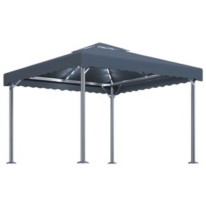 vidaXL Altana ze sznurem lampek LED, 300x300 cm, antracyt, aluminium