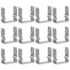 vidaXL Kotwy do słupk&oacute;w, 12 szt., srebrne, 14x6x15 cm, stal