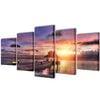 vidaXL Zestaw obraz&oacute;w Canvas 200 x 100 cm Plaża i Domek