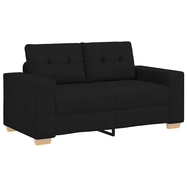 vidaXL Sofa dwuosobowa, czarna, 120 cm, tkanina