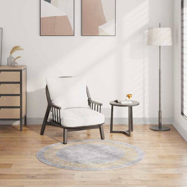 vidaXL Dywan z możliwością prania, 120 cm, szary