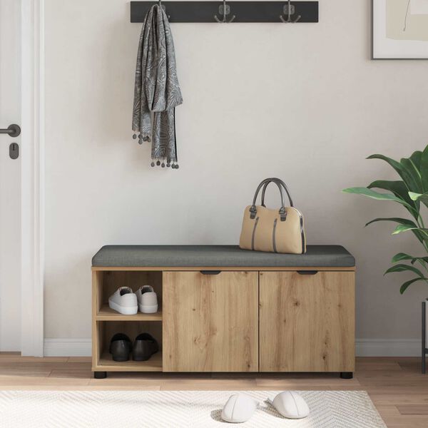 vidaXL Ławka w przedpokoju z p&oacute;łką Dąb Rzemieślniczy 100 x 38 x 46 cm