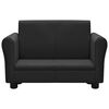 vidaXL Sofa dla dziecka, z podn&oacute;żkiem, czarna, obita sztuczną sk&oacute;rą