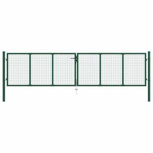 vidaXL Brama ogrodowa siatkowa stalowa 400x75 cm zielona