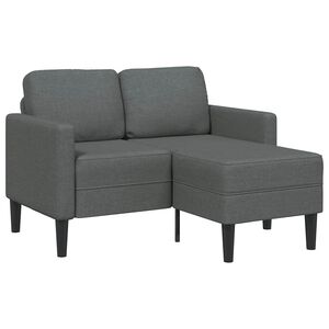 vidaXL Sofa 2-osobowa z szezlongiem w kształcie litery L, ciemnoszara, 125 cm, tkanina