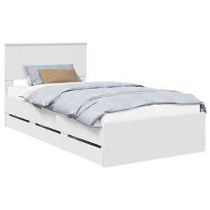 vidaXL Ramka ł&oacute;żka z szufladą Biały 100 x 200 cm Drewno inżynieryjne