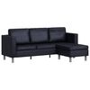vidaXL Sofa 3-osobowa, sk&oacute;ra syntetyczna, czarna