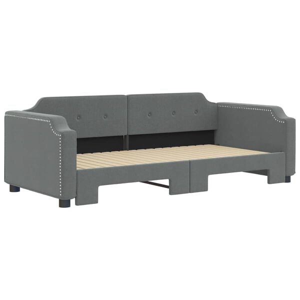 vidaXL Sofa rozsuwana, ciemnoszara, 90x190 cm, tkanina