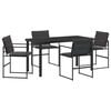 vidaXL Zestaw do jadalni w ogrodzie 5 pcs Czarny 140 x 70 x 73 cm