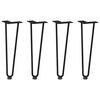 vidaXL Nogi do stolika kawowego w kształcie spinki do włosów 4 szt. Czarne 42 cm Stal lite