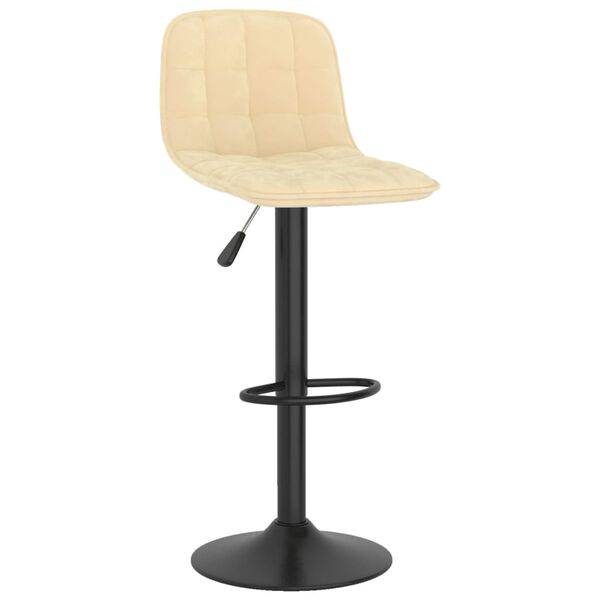 vidaXL Stołki barowe, 2 szt., kremowe, obite aksamitem